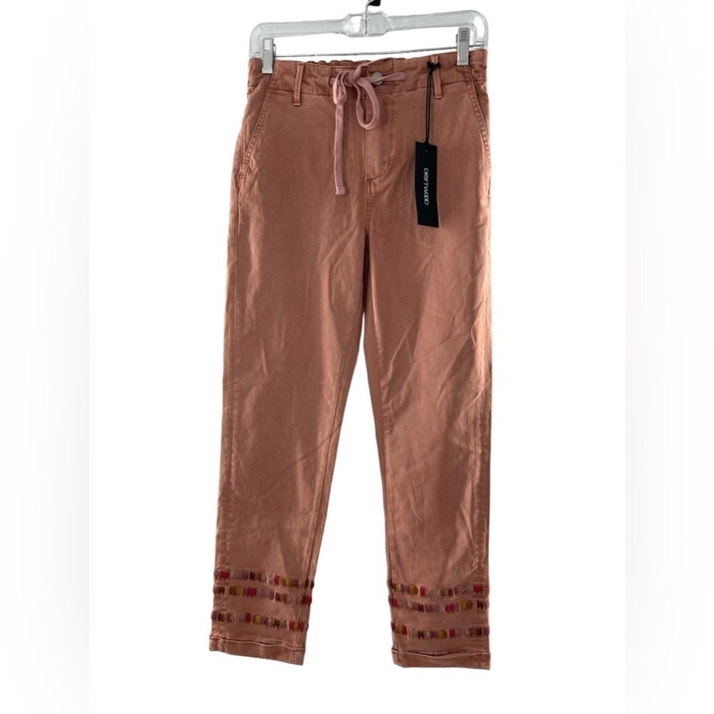 NWT Driftwood Embroidered Straight Leg Pants XS